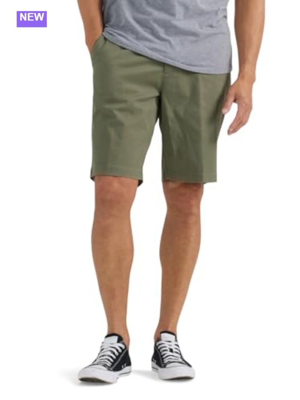 Lee Extreme Motion Flat Front Chino Shorts Big Tall Straight Fit 10 Inseam